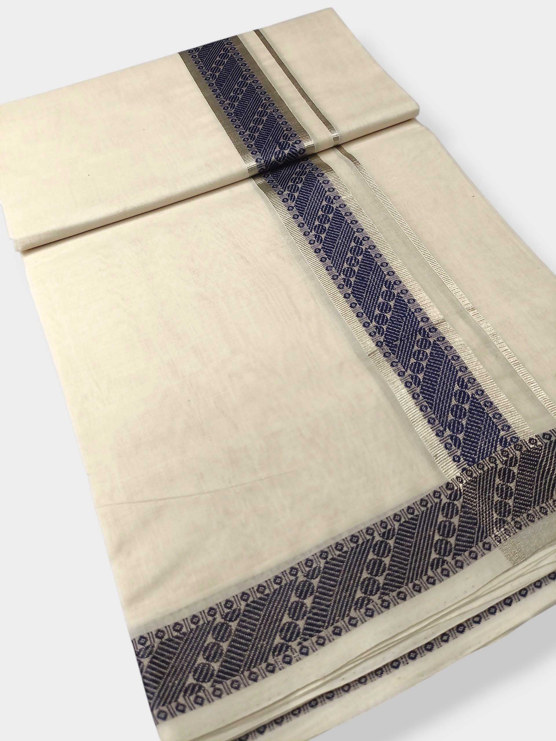 Premium Wedding Handloom Balaramapuram Unaakupaavu Kasavu Mundu for Men