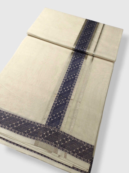 Premium Wedding Handloom Balaramapuram Unaakupaavu Kasavu Mundu for Men