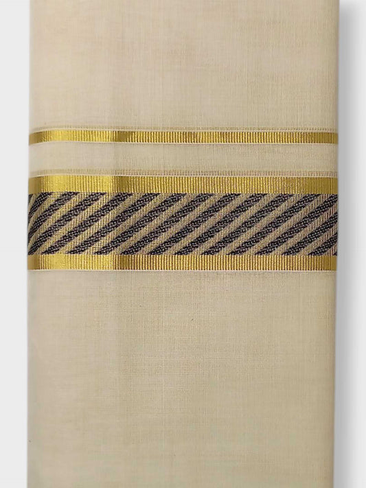 Premium Wedding Handloom Balaramapuram Unaakupaavu Kasavu Mundu for Men
