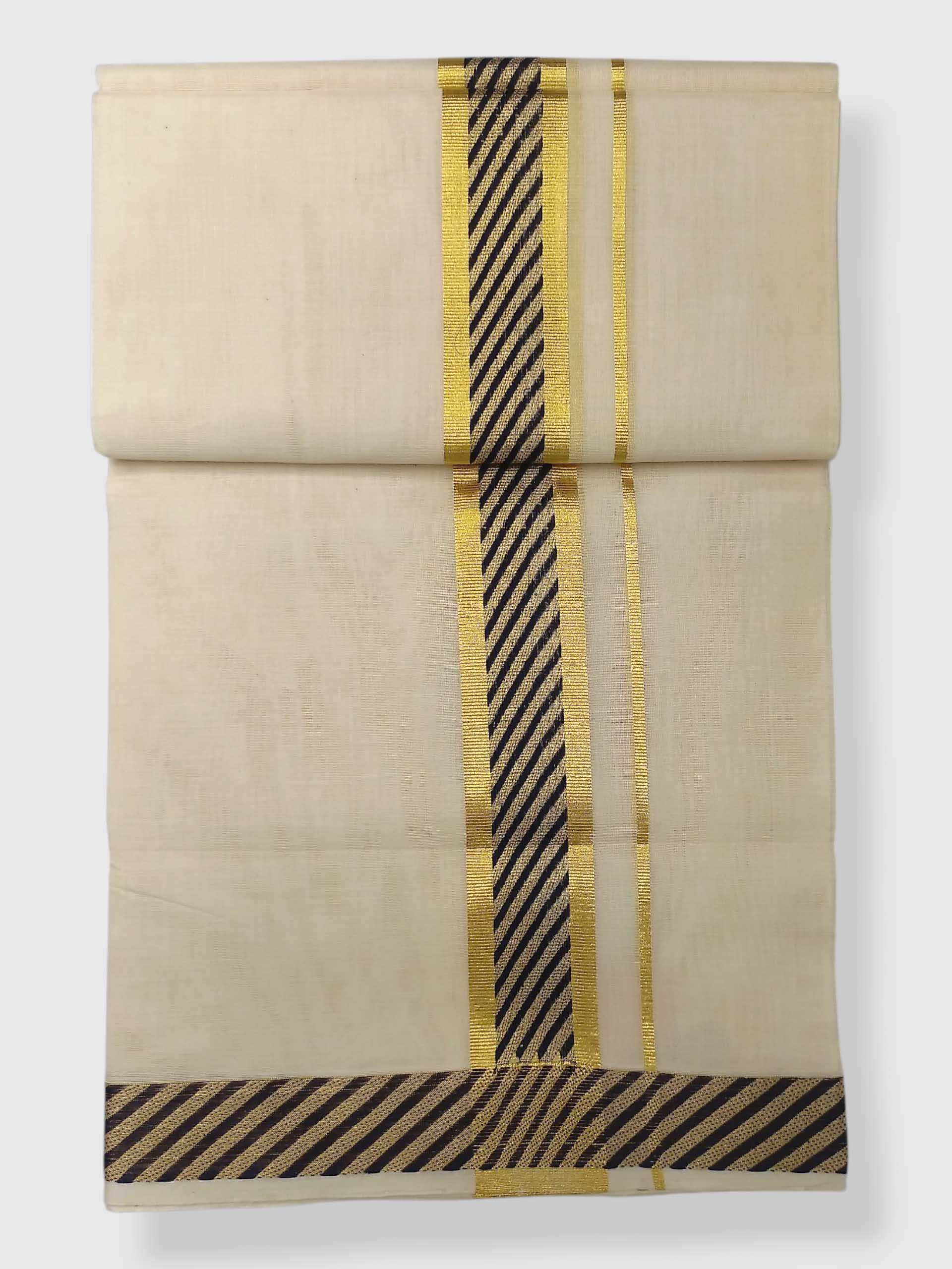 Premium Wedding Handloom Balaramapuram Unaakupaavu Kasavu Mundu for Men