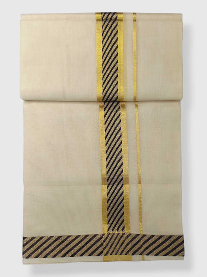 Premium Wedding Handloom Balaramapuram Unaakupaavu Kasavu Mundu for Men