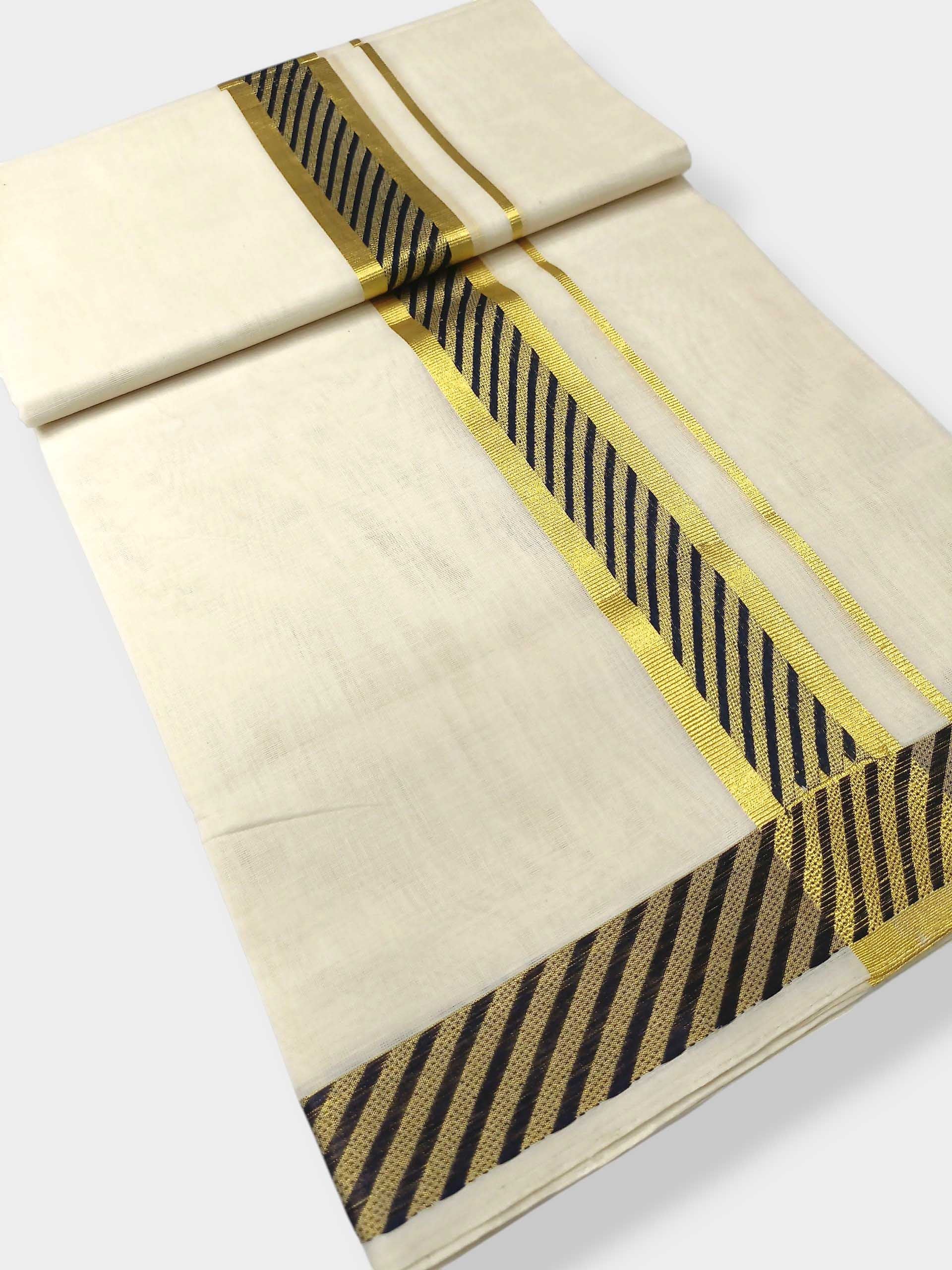 Premium Wedding Handloom Balaramapuram Unaakupaavu Kasavu Mundu for Men