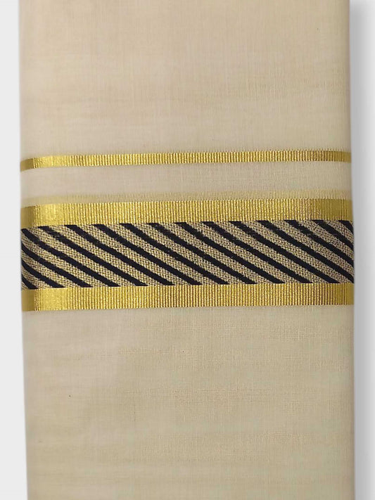 Premium Wedding Handloom Balaramapuram Unaakupaavu Kasavu Mundu for Men
