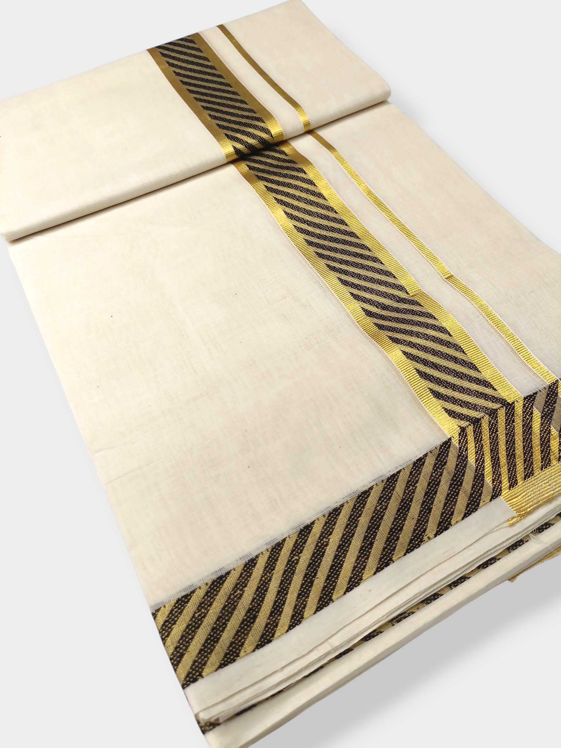 Premium Wedding Handloom Balaramapuram Unaakupaavu Kasavu Mundu for Men