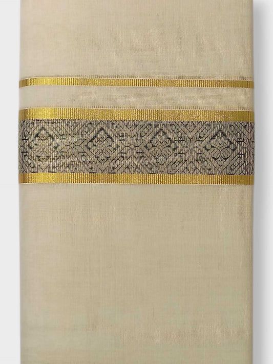 Premium Wedding Handloom Balaramapuram Unaakupaavu Kasavu Mundu for Men