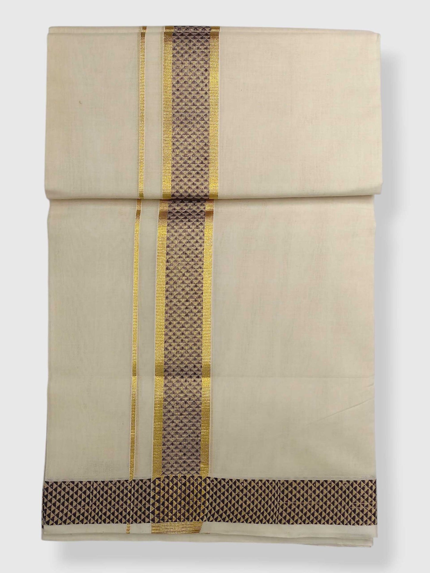 Premium Wedding Handloom Balaramapuram Unaakupaavu Kasavu Mundu for Men