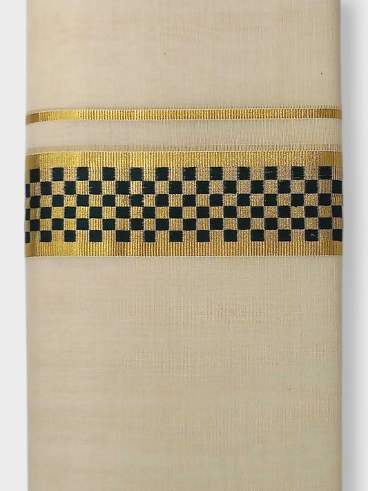 Premium Wedding Handloom Balaramapuram Unaakupaavu Kasavu Mundu for Men