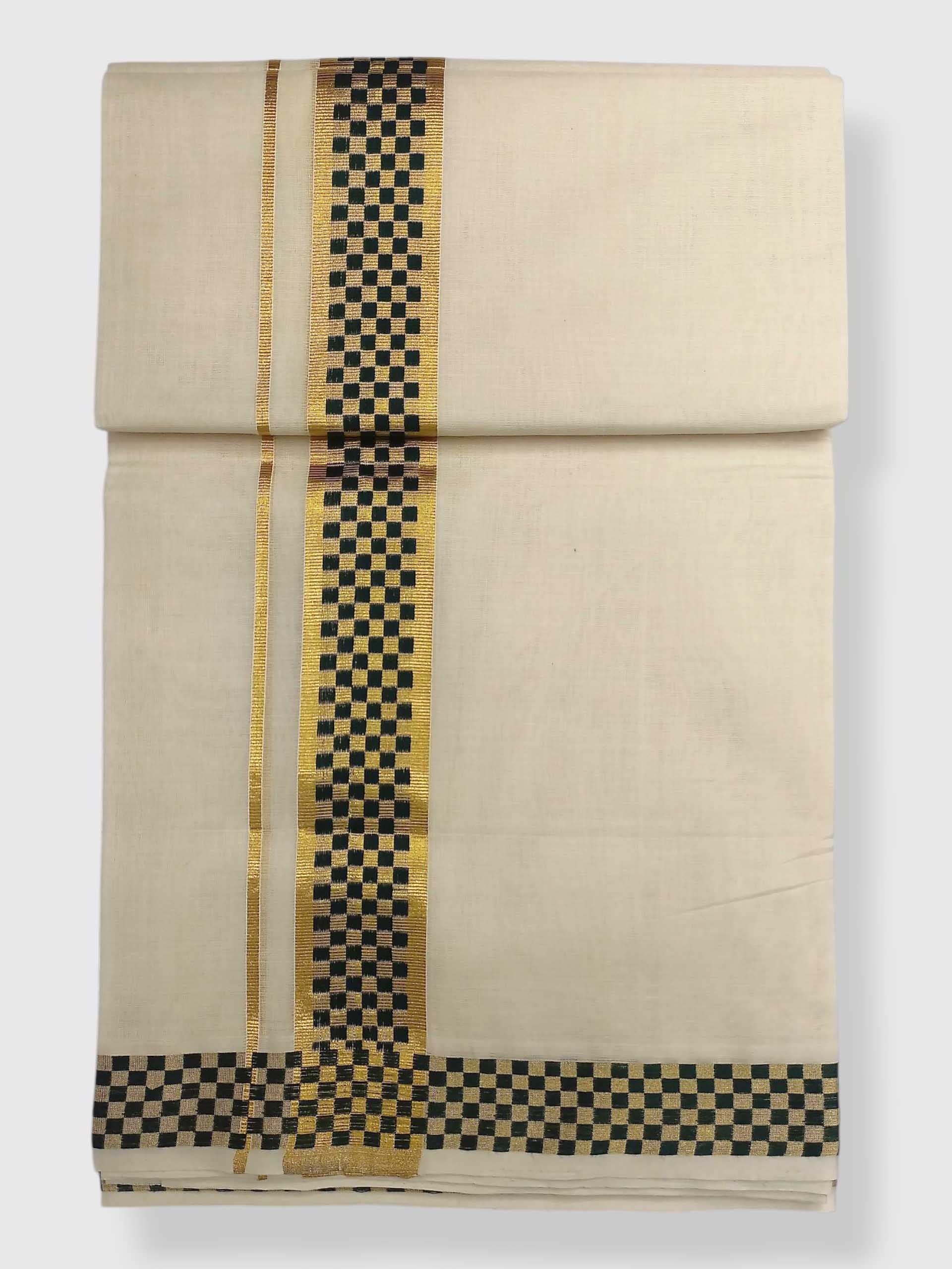 Premium Wedding Handloom Balaramapuram Unaakupaavu Kasavu Mundu for Men