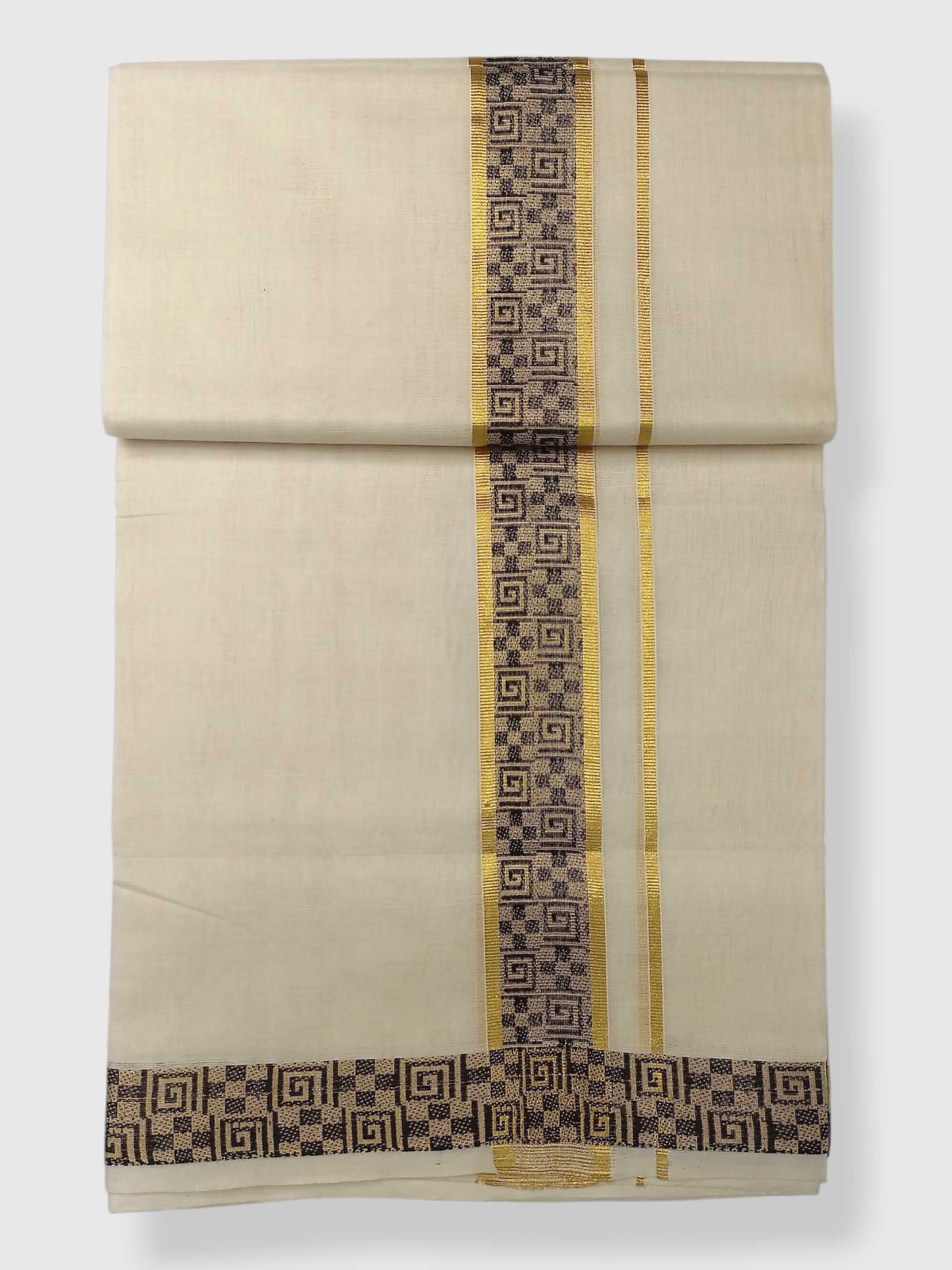 Premium Wedding Handloom Balaramapuram Unaakupaavu Kasavu Mundu for Men