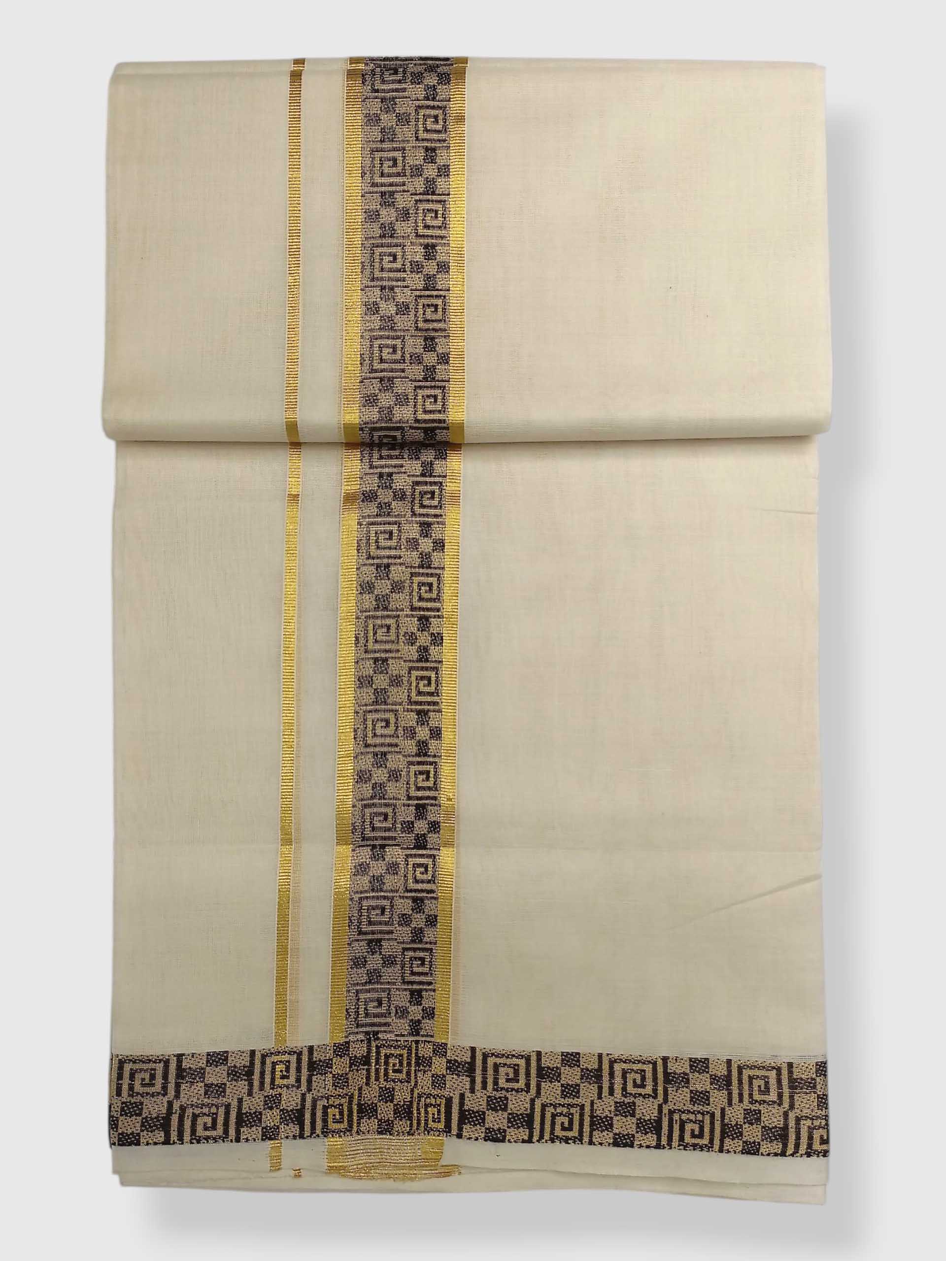 Premium Wedding Handloom Balaramapuram Unaakupaavu Kasavu Mundu for Men