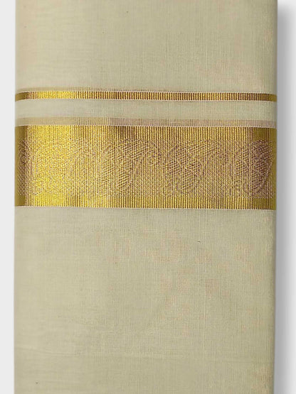 Premium Wedding Handloom Balaramapuram Unaakupaavu Kasavu Mundu for Men