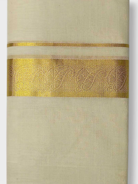 Premium Wedding Handloom Balaramapuram Unaakupaavu Kasavu Mundu for Men