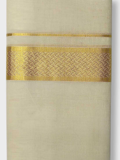 Premium Wedding Handloom Balaramapuram Unaakupaavu Kasavu Mundu for Men