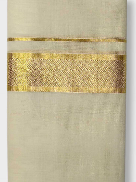 Premium Wedding Handloom Balaramapuram Unaakupaavu Kasavu Mundu for Men