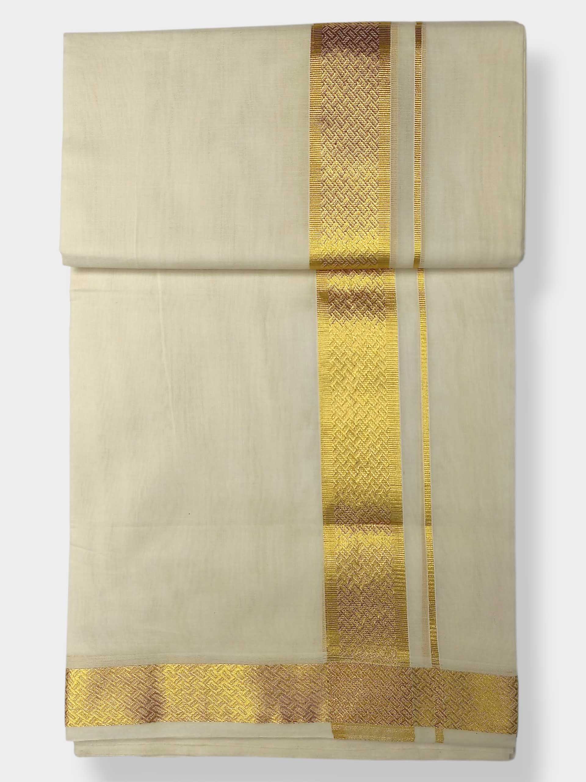Premium Wedding Handloom Balaramapuram Unaakupaavu Kasavu Mundu for Men