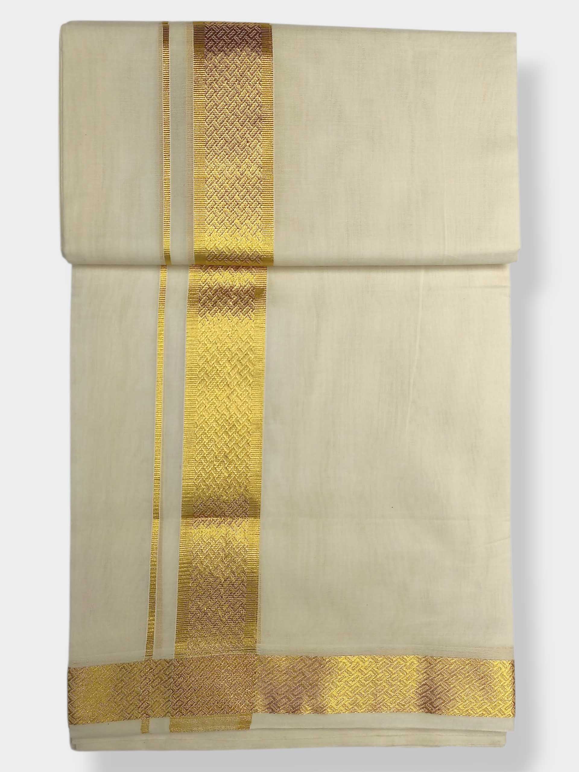 Premium Wedding Handloom Balaramapuram Unaakupaavu Kasavu Mundu for Men