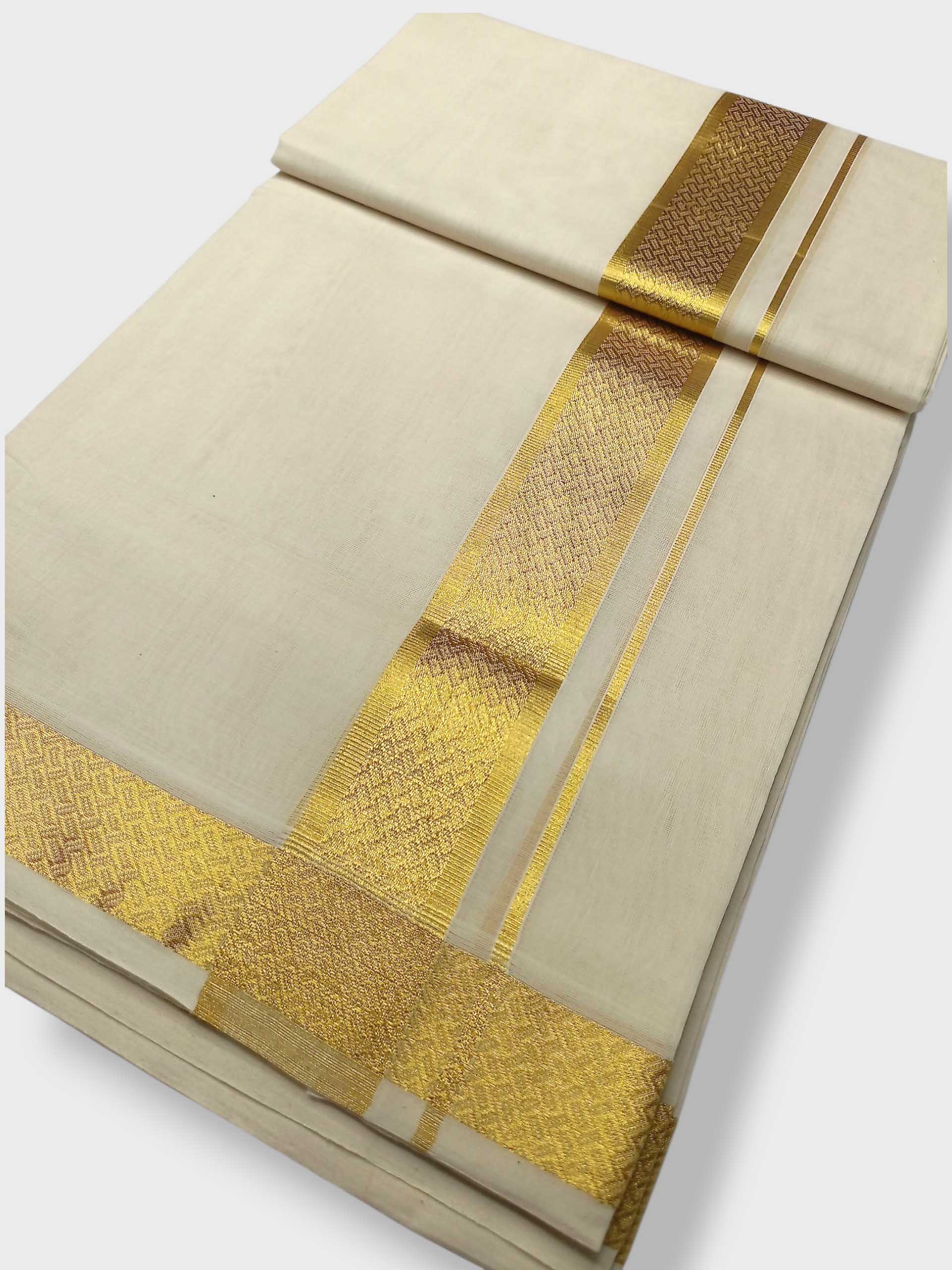 Premium Wedding Handloom Balaramapuram Unaakupaavu Kasavu Mundu for Men