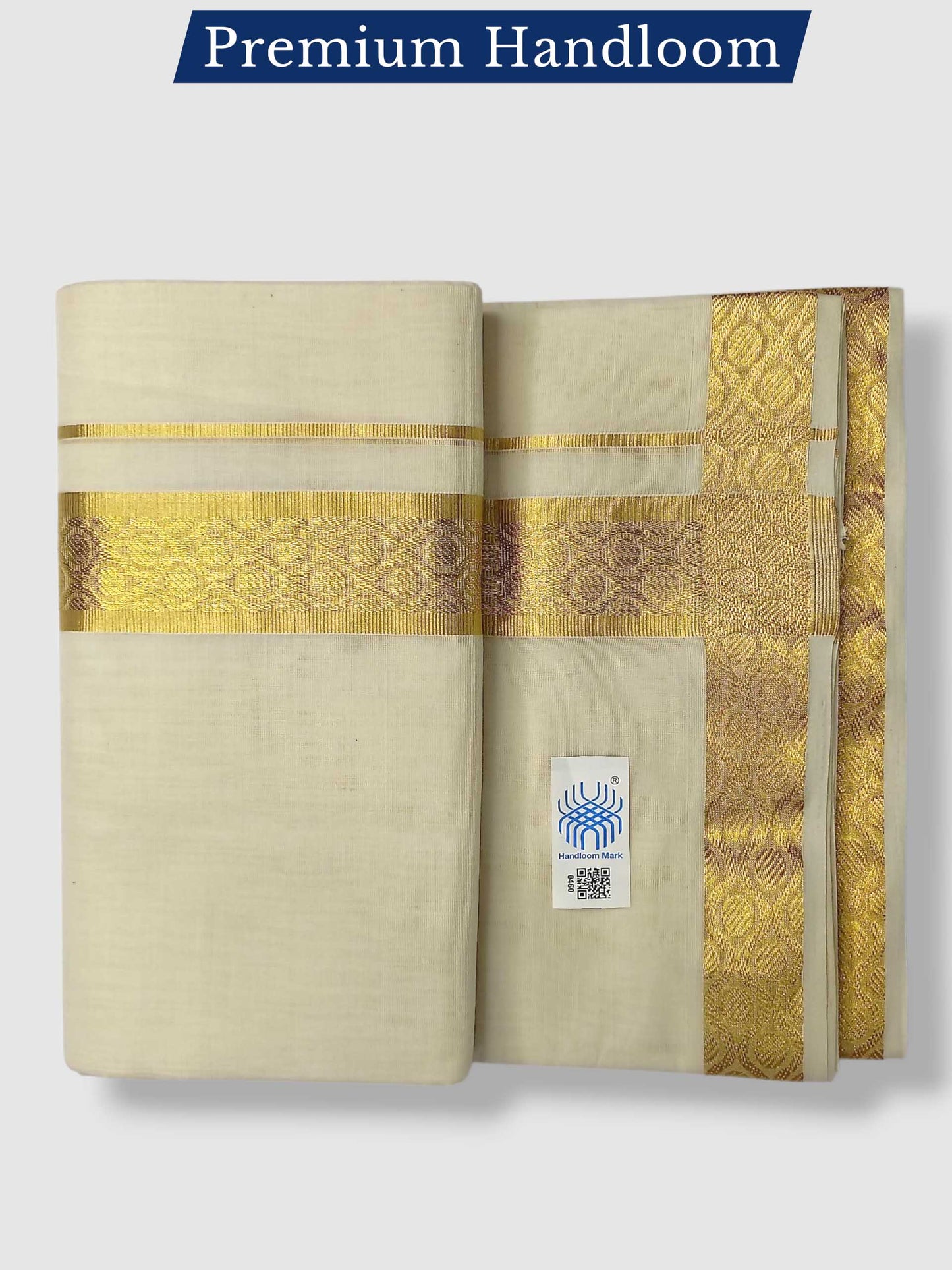 Premium Wedding Handloom Balaramapuram Unaakupaavu Kasavu Mundu for Men