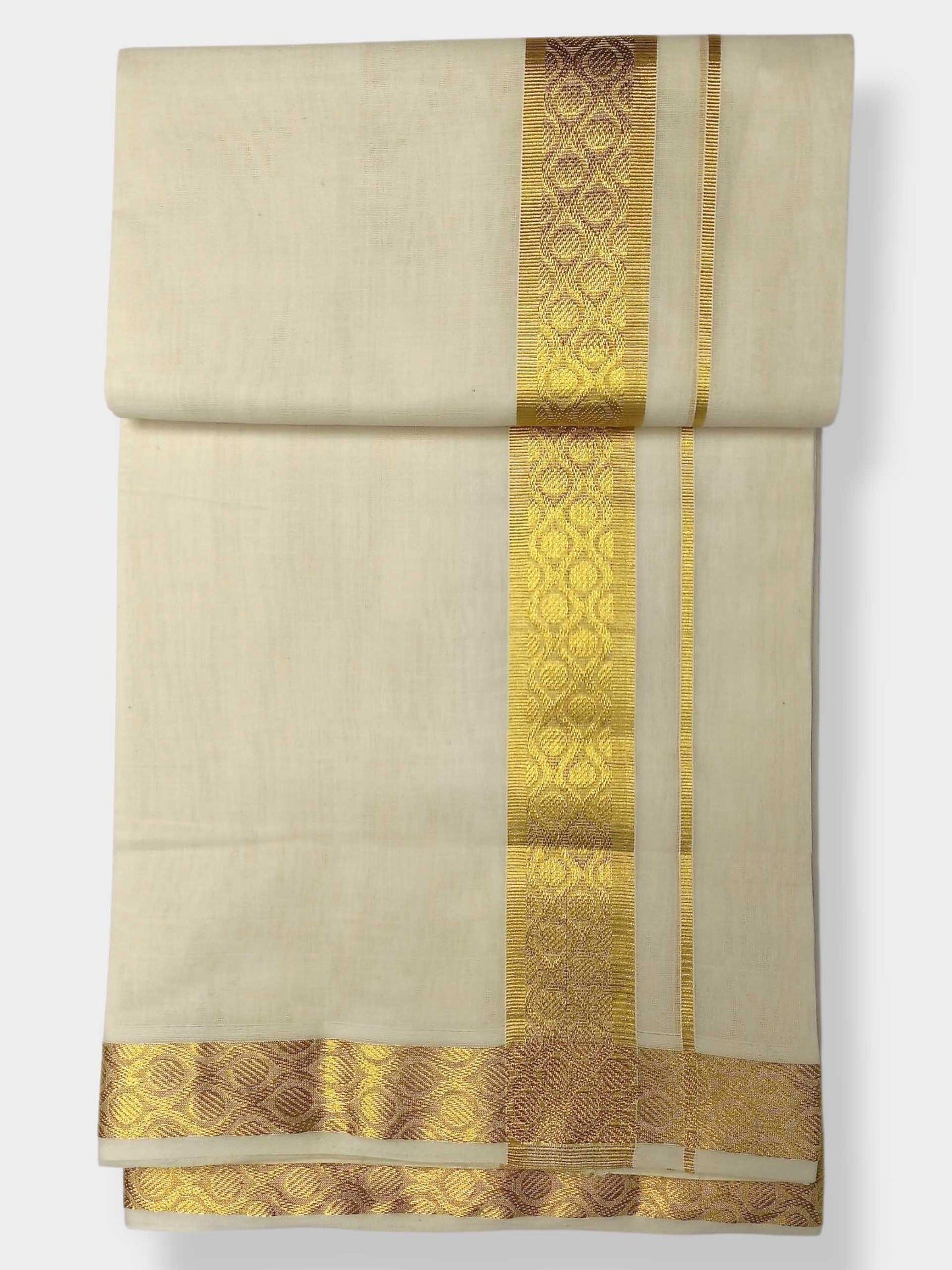 Premium Wedding Handloom Balaramapuram Unaakupaavu Kasavu Mundu for Men