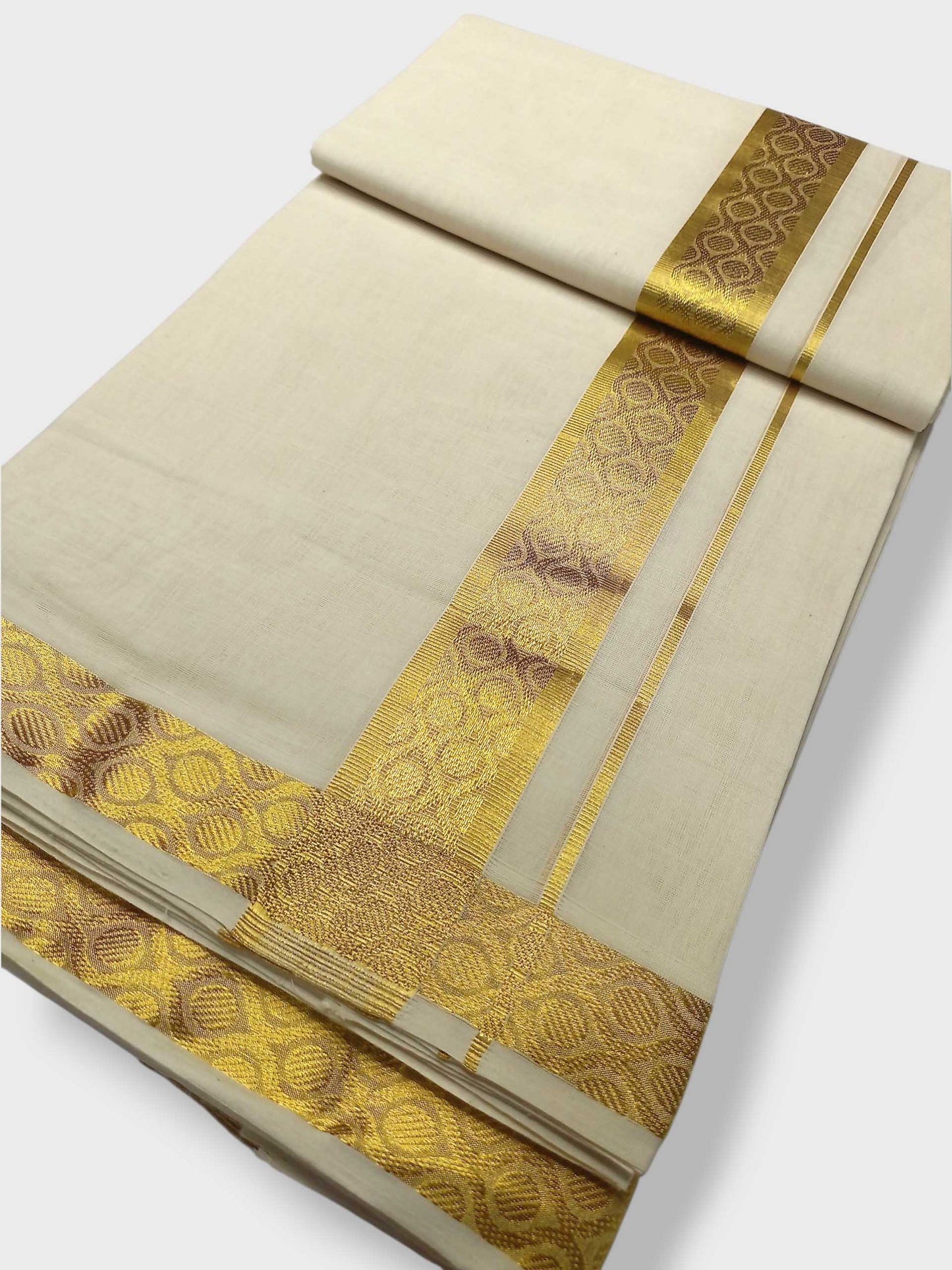 Premium Wedding Handloom Balaramapuram Unaakupaavu Kasavu Mundu for Men