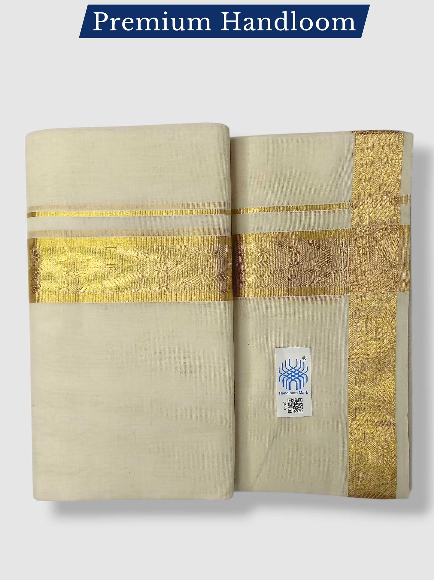 Premium Wedding Handloom Balaramapuram Unaakupaavu Kasavu Mundu for Men