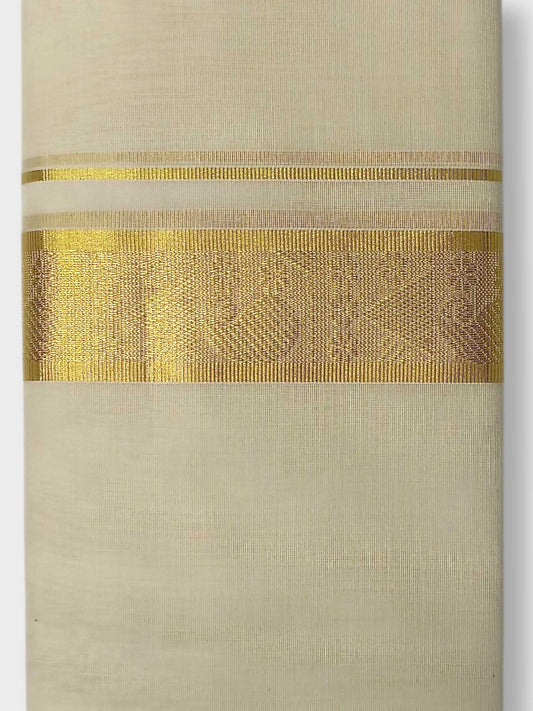 Premium Wedding Handloom Balaramapuram Unaakupaavu Kasavu Mundu for Men