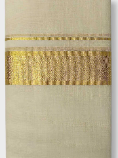 Premium Wedding Handloom Balaramapuram Unaakupaavu Kasavu Mundu for Men