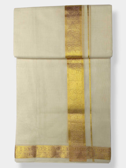 Premium Wedding Handloom Balaramapuram Unaakupaavu Kasavu Mundu for Men