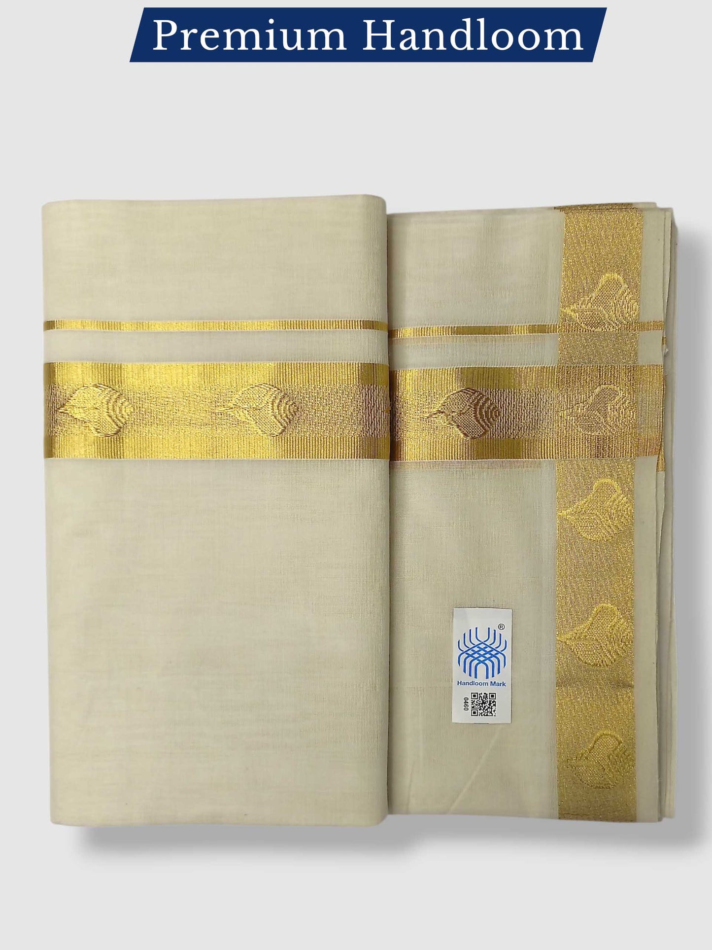 Premium Wedding Handloom Balaramapuram Unaakupaavu Kasavu Mundu for Men