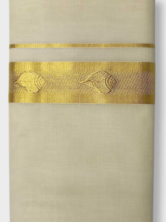 Premium Wedding Handloom Balaramapuram Unaakupaavu Kasavu Mundu for Men