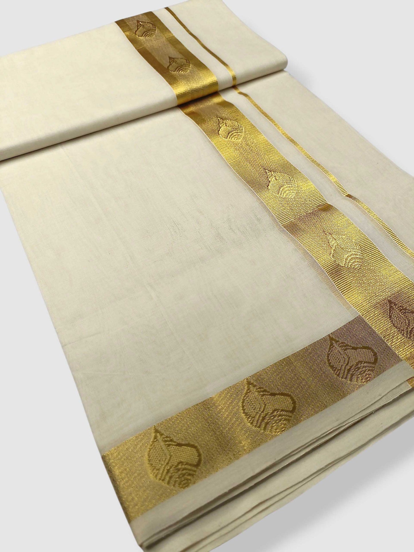 Premium Wedding Handloom Balaramapuram Unaakupaavu Kasavu Mundu for Men