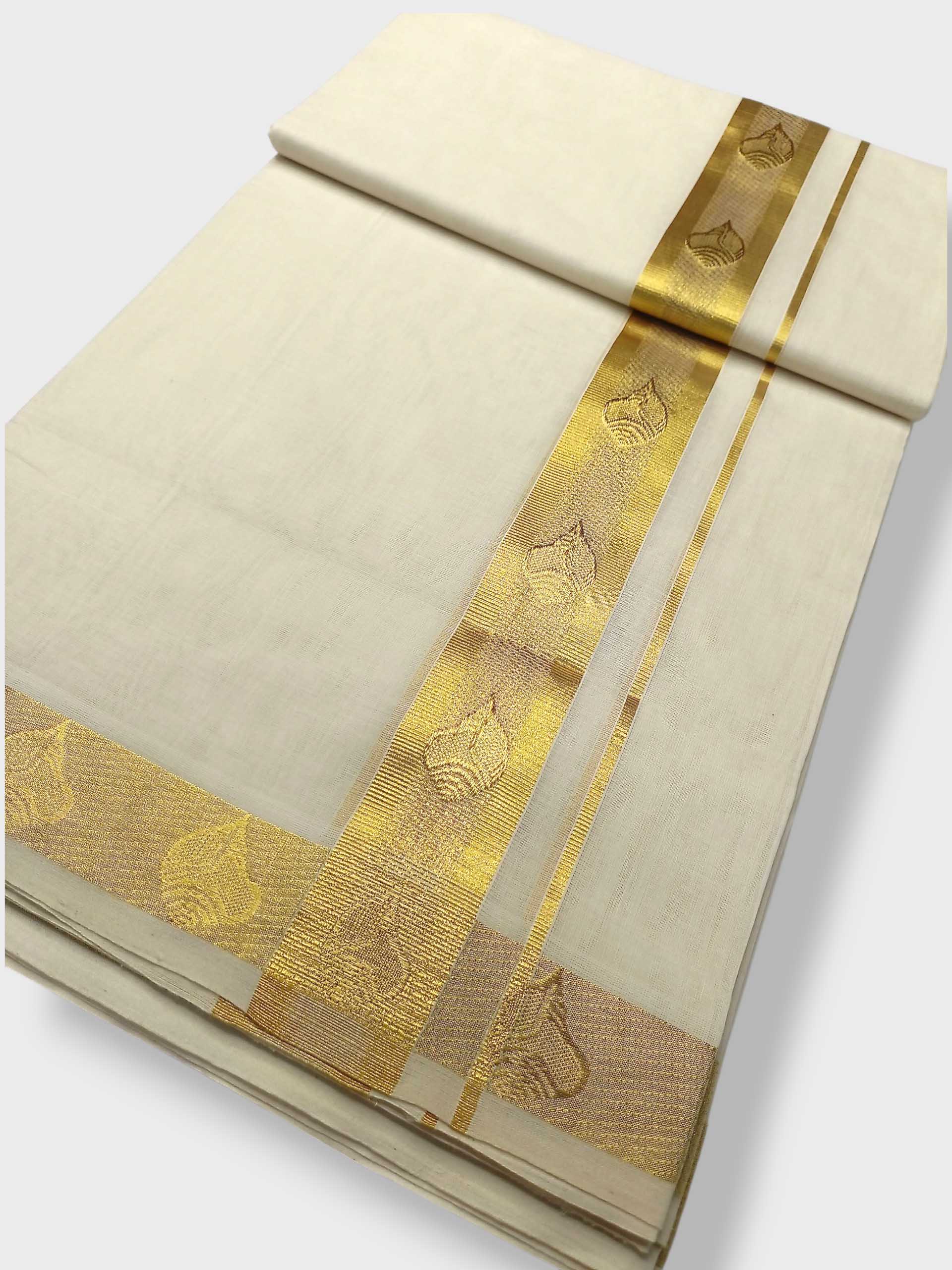 Premium Wedding Handloom Balaramapuram Unaakupaavu Kasavu Mundu for Men