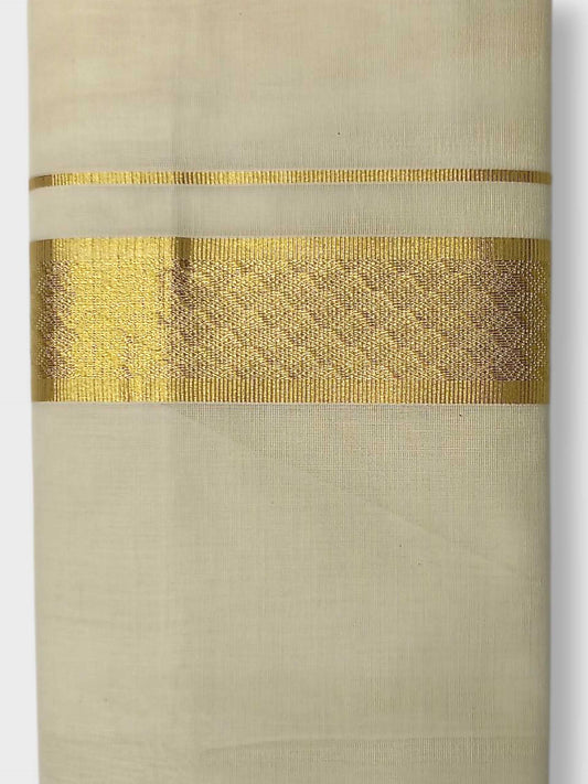 Premium Wedding Handloom Balaramapuram Unaakupaavu Kasavu Mundu for Men