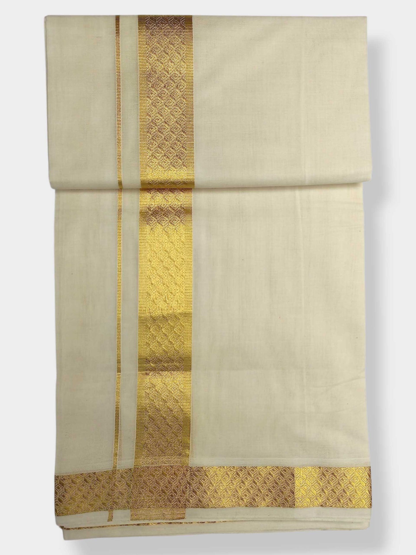 Premium Wedding Handloom Balaramapuram Unaakupaavu Kasavu Mundu for Men