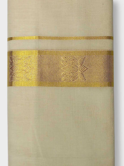 Premium Wedding Handloom Balaramapuram Unaakupaavu Kasavu Mundu for Men