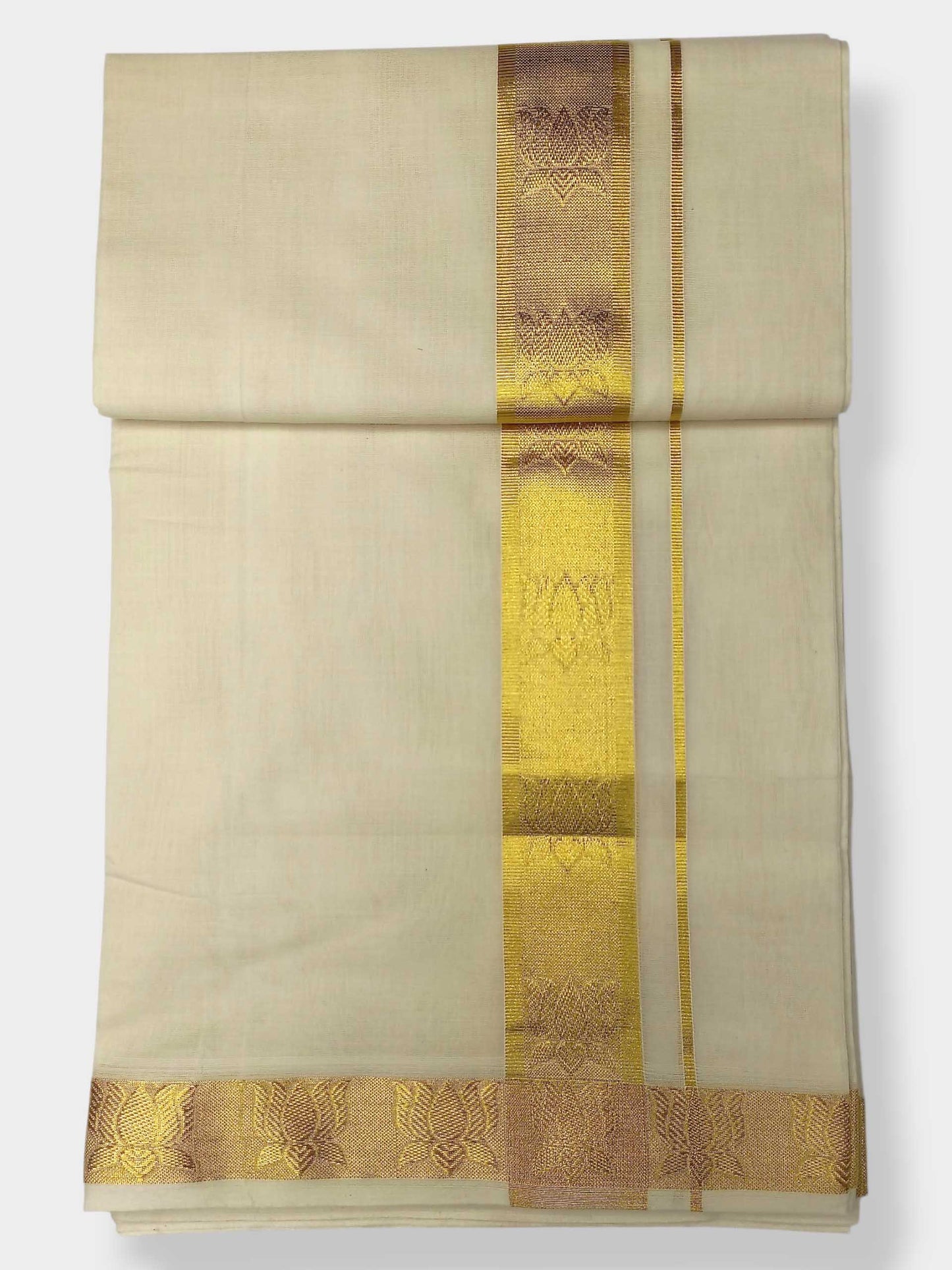 Premium Wedding Handloom Balaramapuram Unaakupaavu Kasavu Mundu for Men