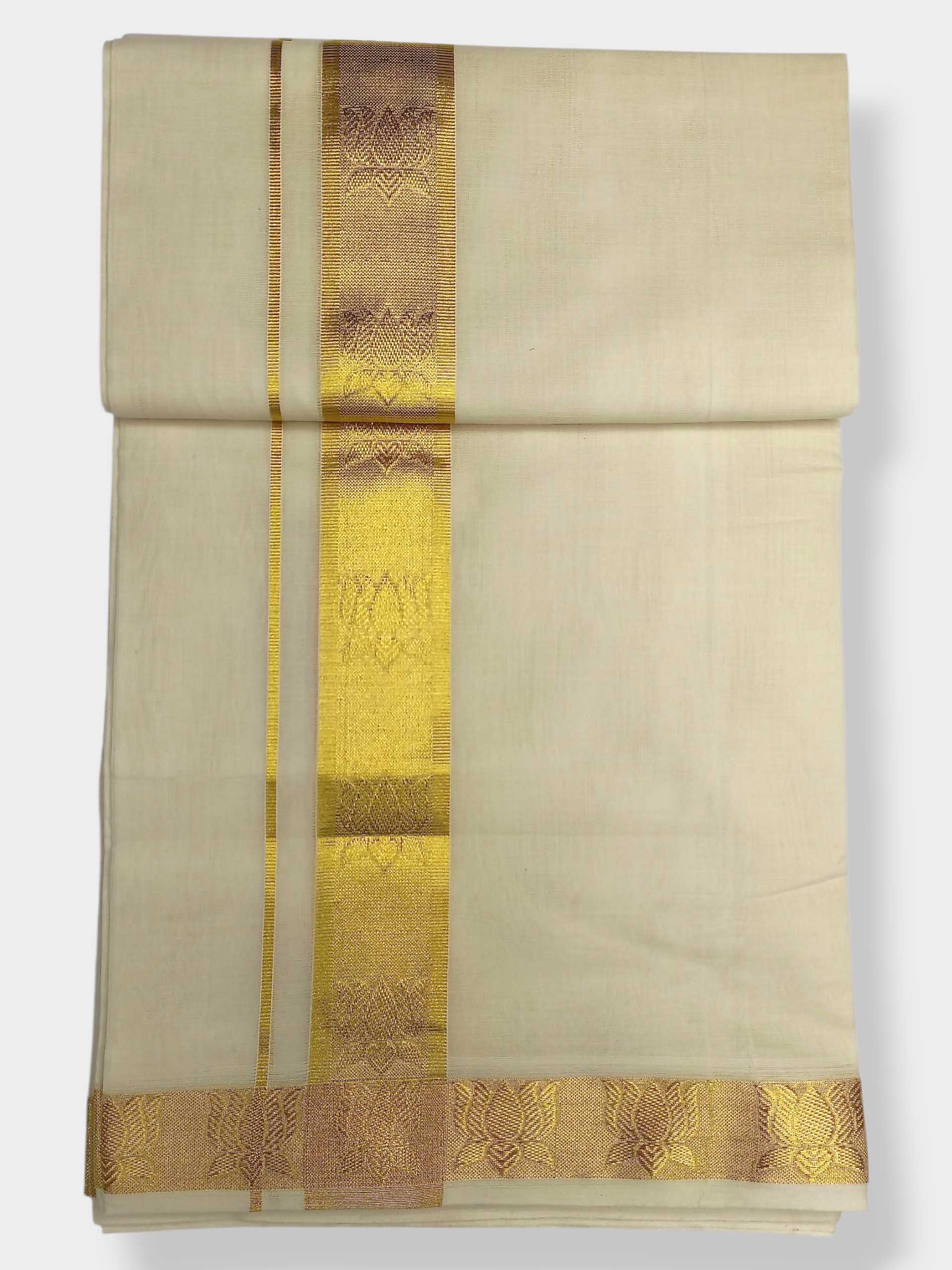 Premium Wedding Handloom Balaramapuram Unaakupaavu Kasavu Mundu for Men