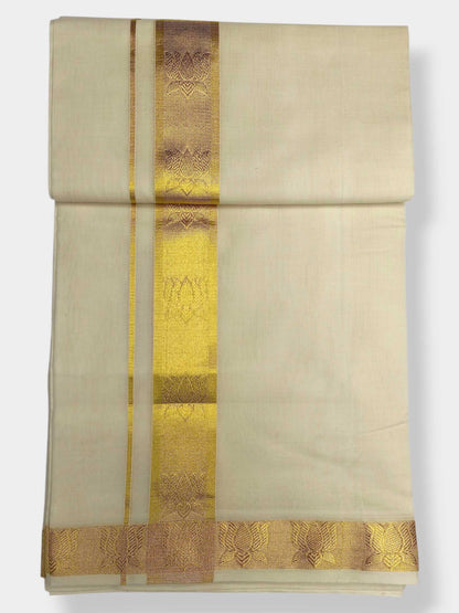 Premium Wedding Handloom Balaramapuram Unaakupaavu Kasavu Mundu for Men
