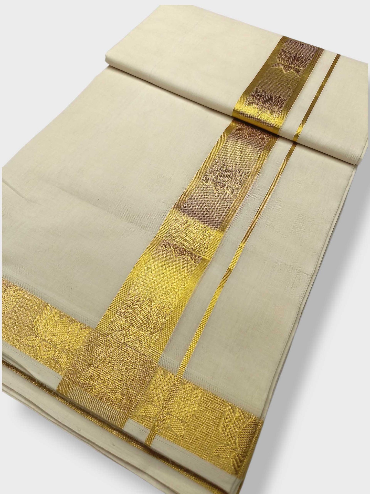 Premium Wedding Handloom Balaramapuram Unaakupaavu Kasavu Mundu for Men