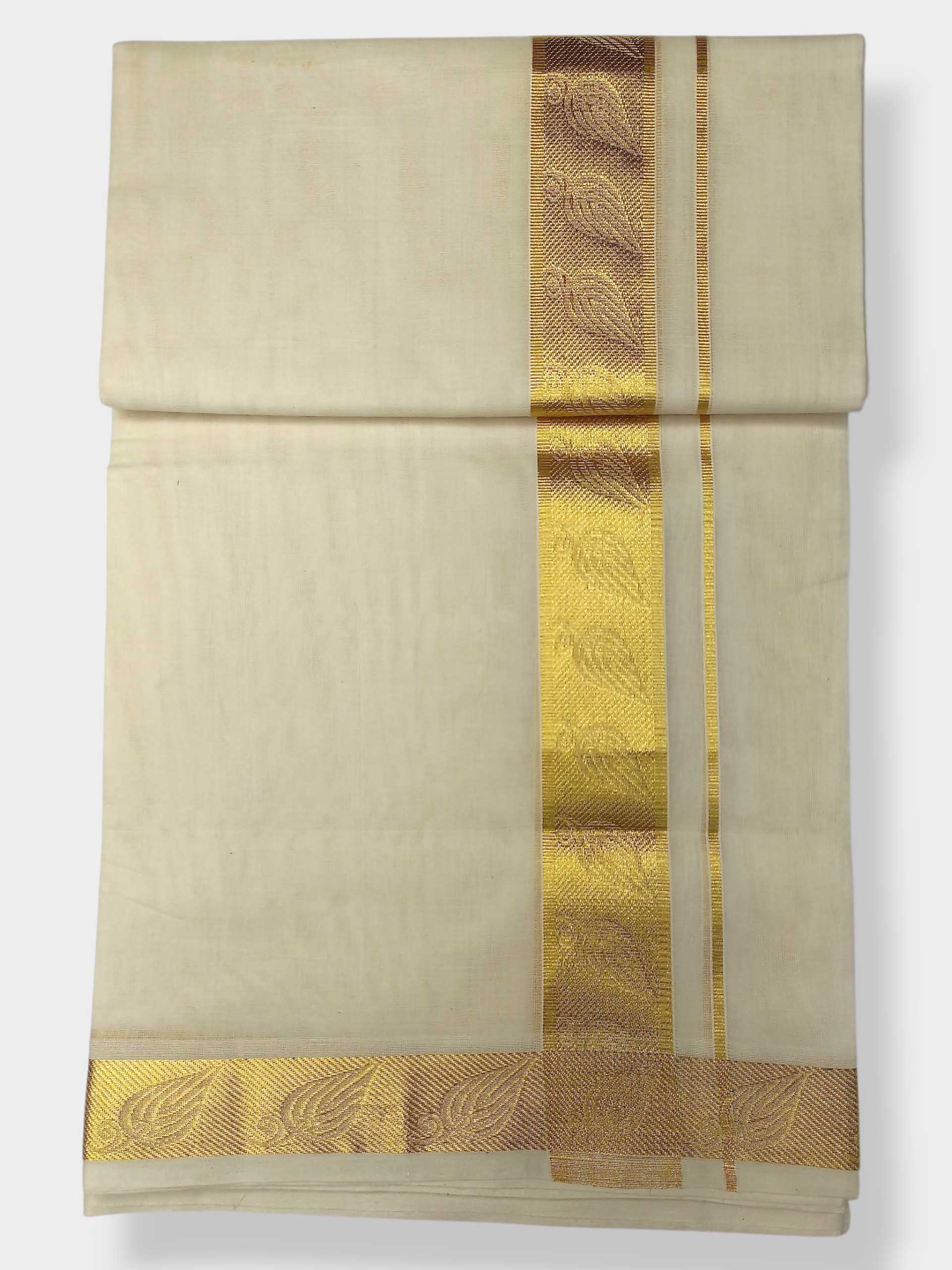 Premium Wedding Handloom Balaramapuram Unaakupaavu Kasavu Mundu for Men