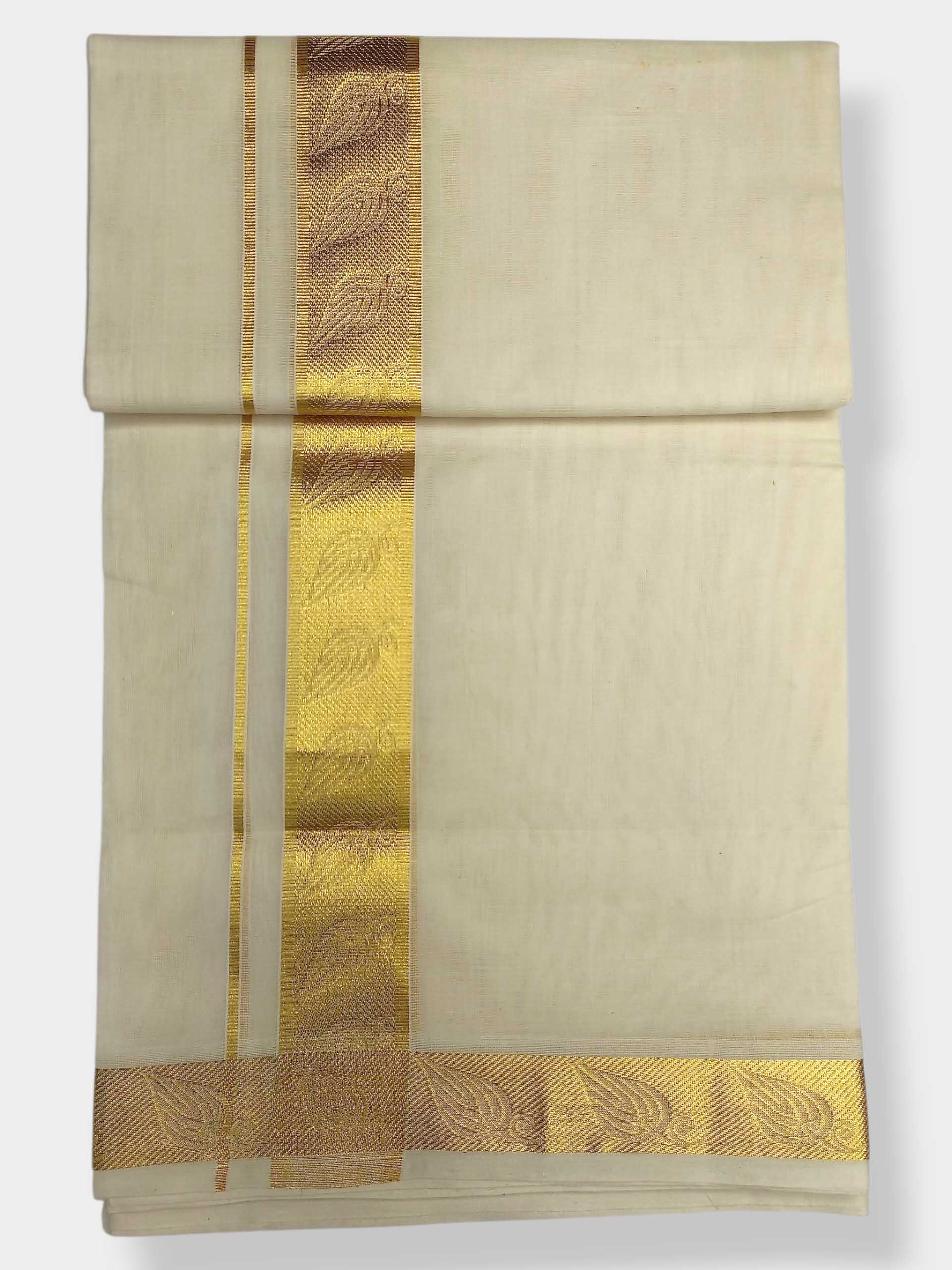 Premium Wedding Handloom Balaramapuram Unaakupaavu Kasavu Mundu for Men