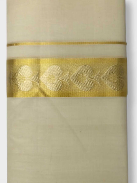 Premium Wedding Handloom Balaramapuram Unaakupaavu Kasavu Mundu for Men