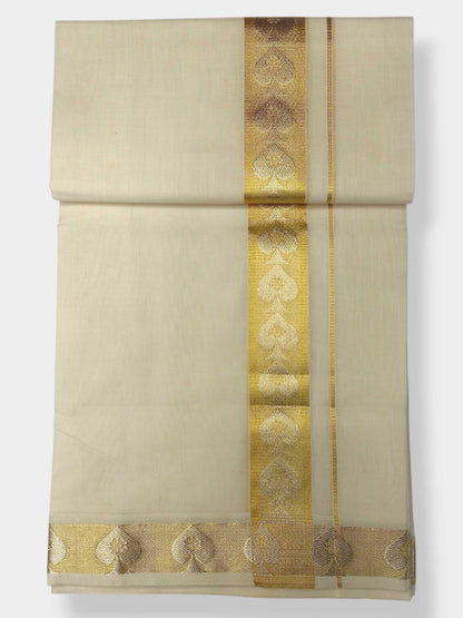 Premium Wedding Handloom Balaramapuram Unaakupaavu Kasavu Mundu for Men