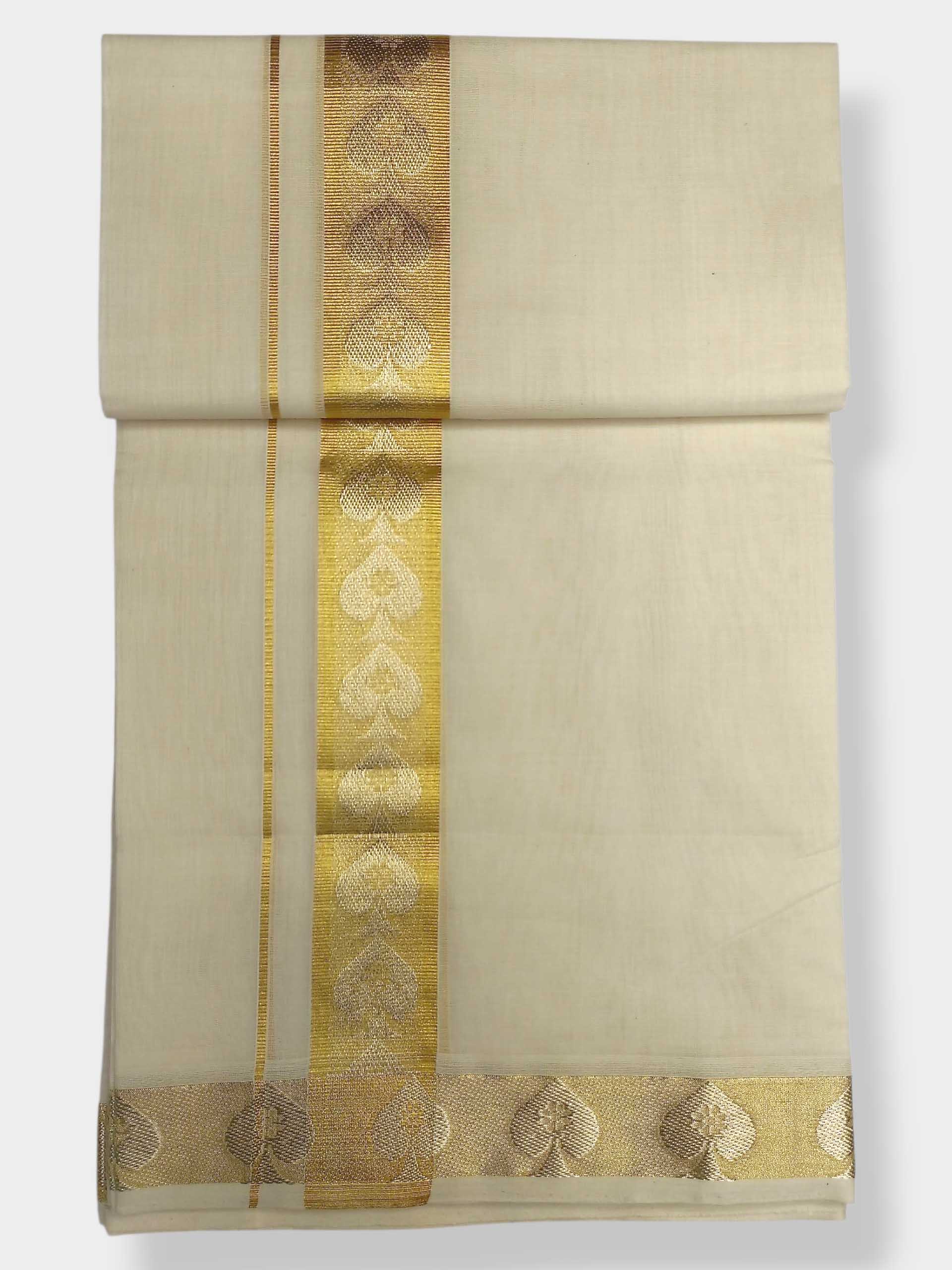 Premium Wedding Handloom Balaramapuram Unaakupaavu Kasavu Mundu for Men