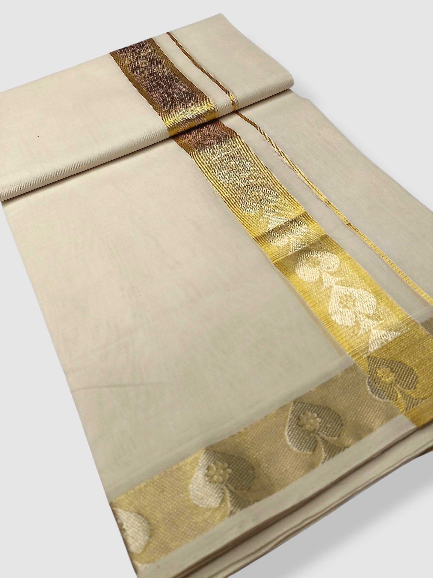 Premium Wedding Handloom Balaramapuram Unaakupaavu Kasavu Mundu for Men