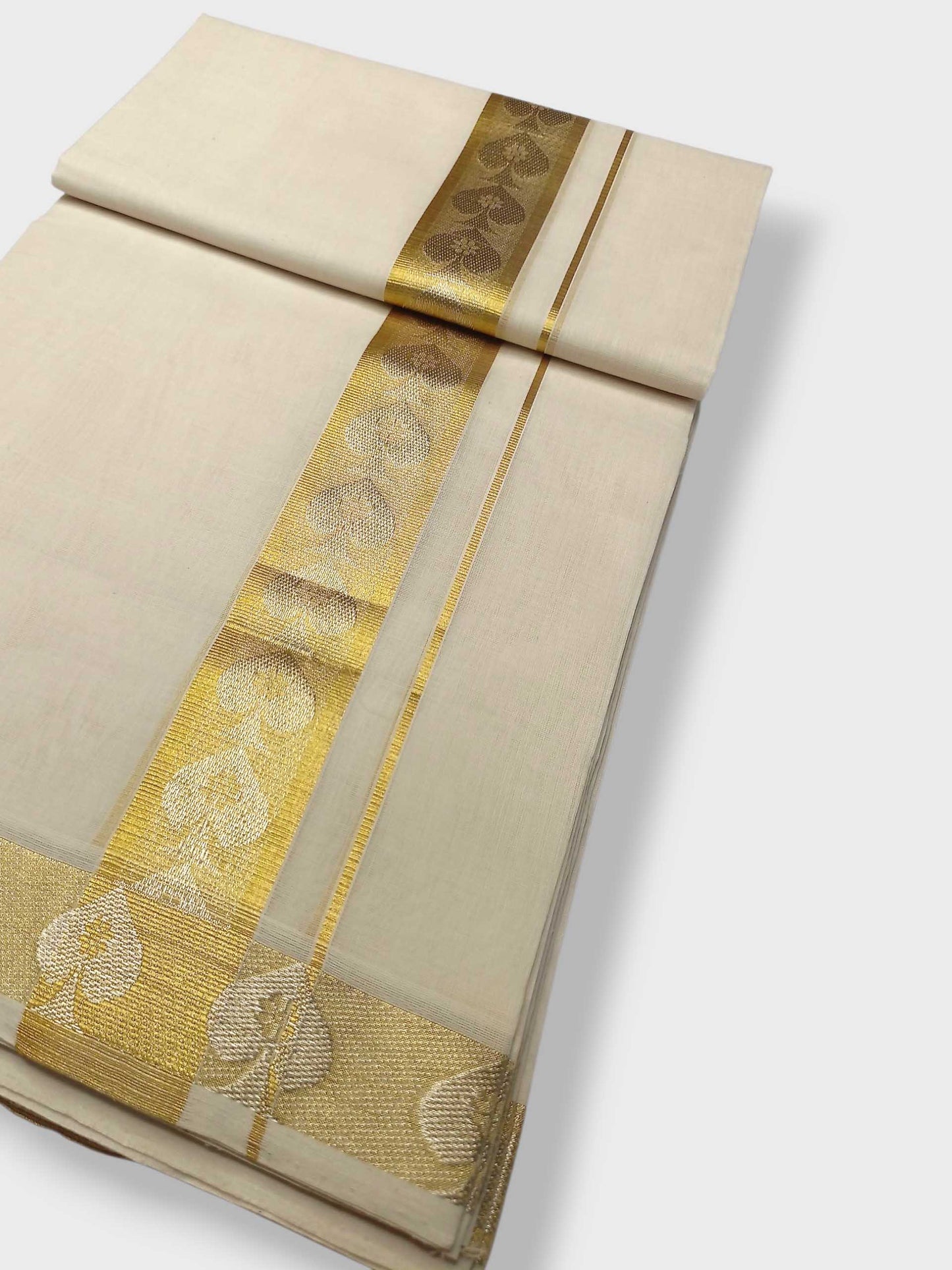 Premium Wedding Handloom Balaramapuram Unaakupaavu Kasavu Mundu for Men