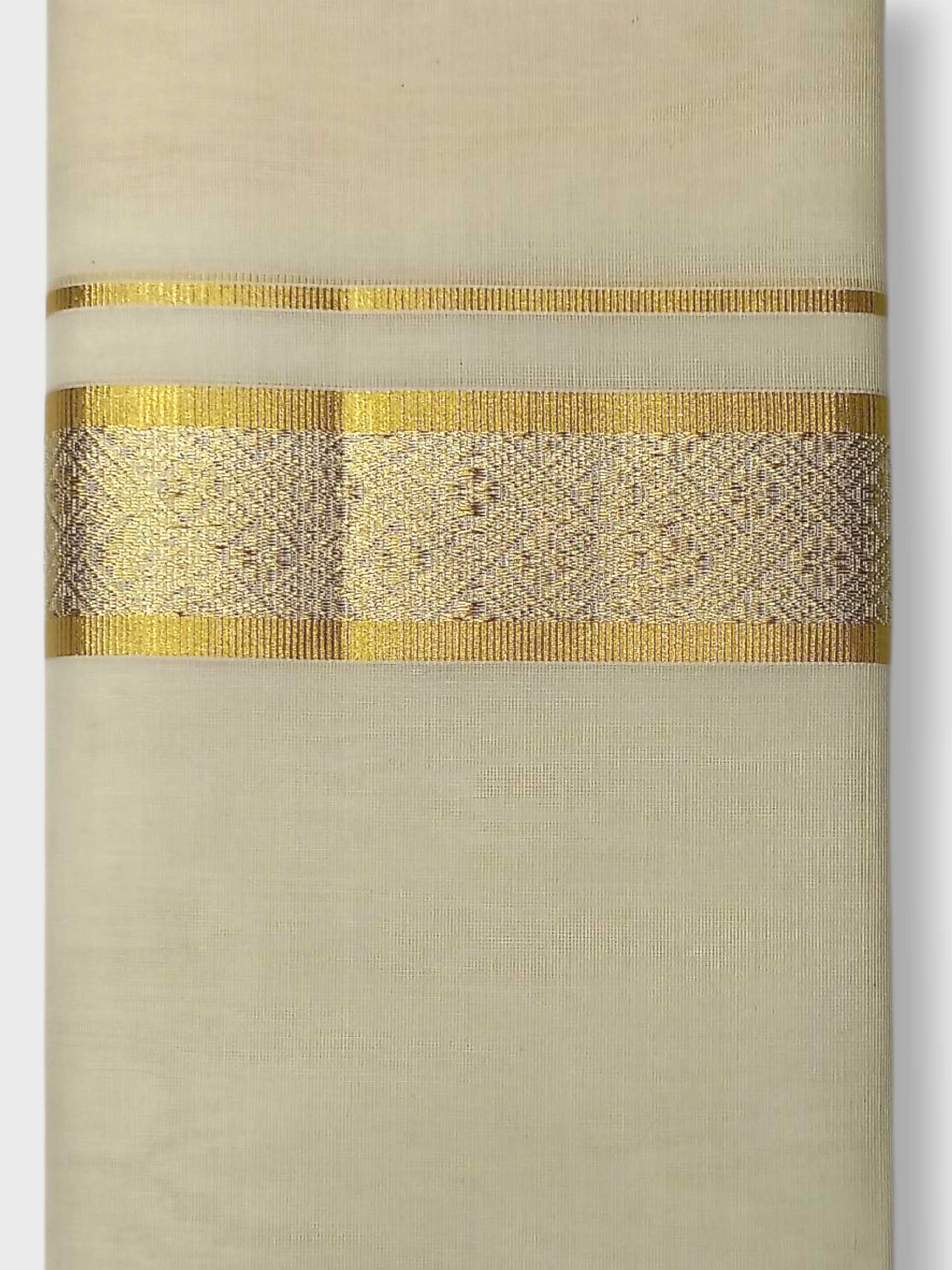 Premium Wedding Handloom Balaramapuram Unaakupaavu Kasavu Mundu for Men