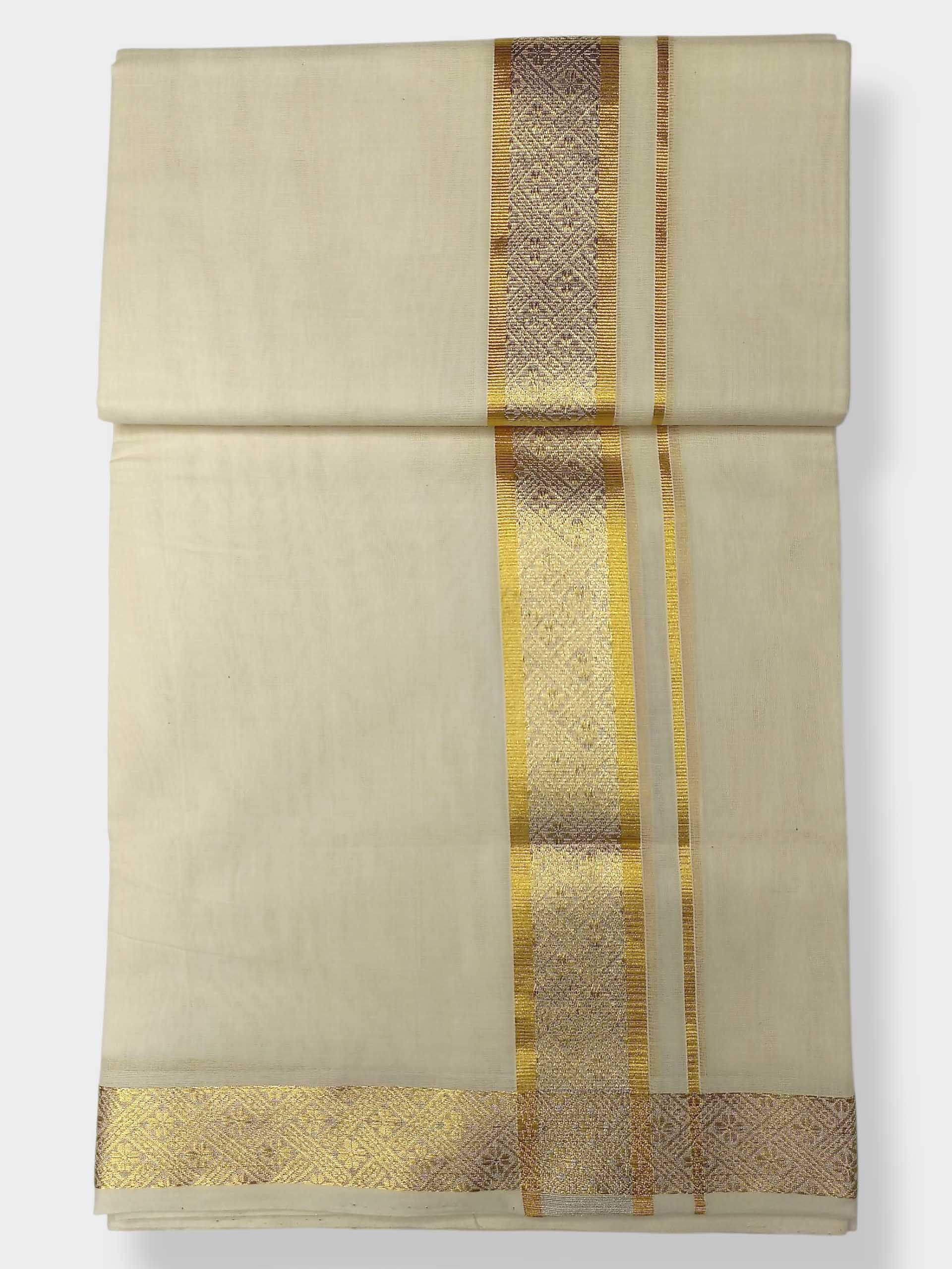 Premium Wedding Handloom Balaramapuram Unaakupaavu Kasavu Mundu for Men