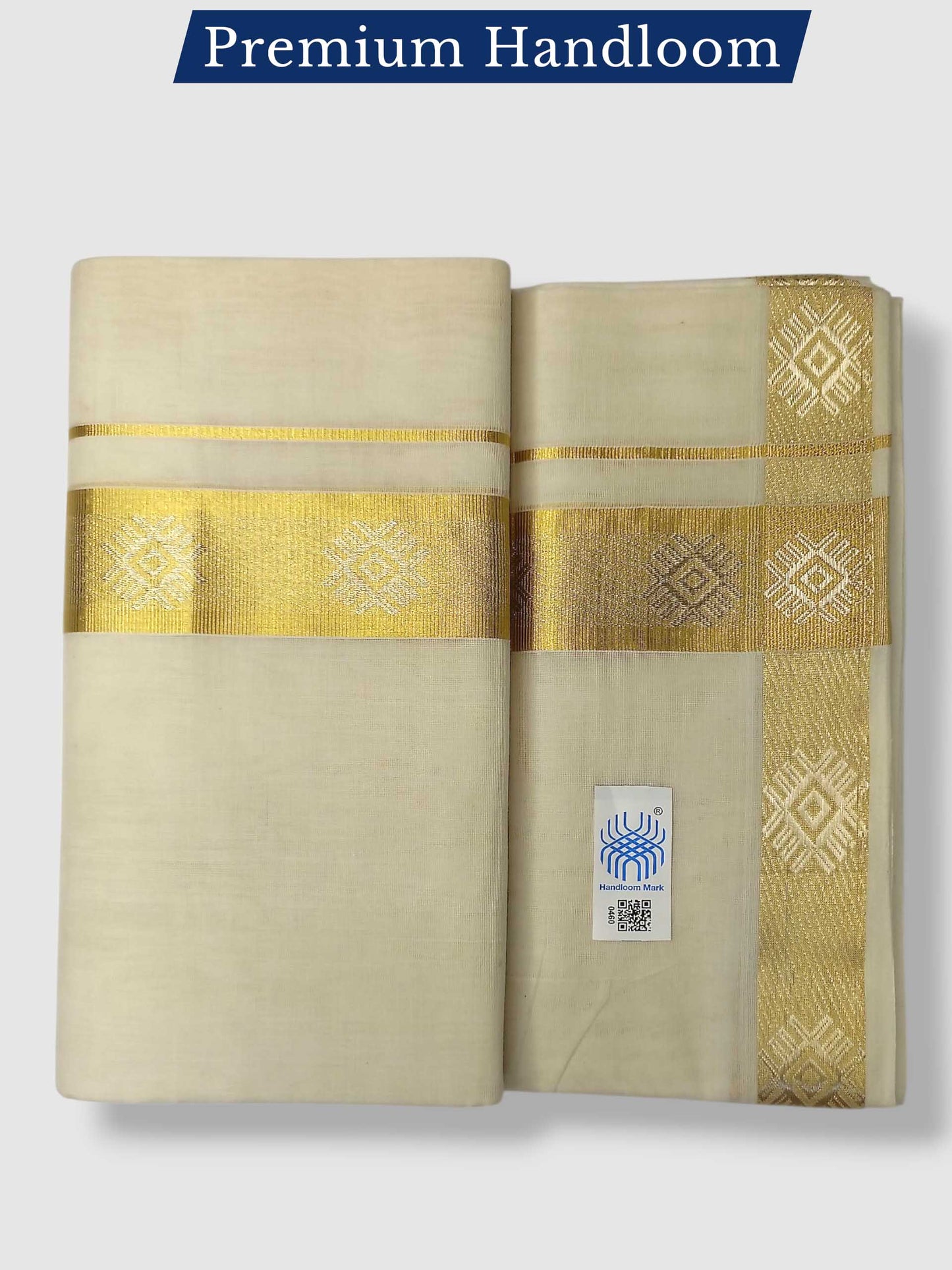 Premium Wedding Handloom Balaramapuram Unaakupaavu Kasavu Mundu for Men
