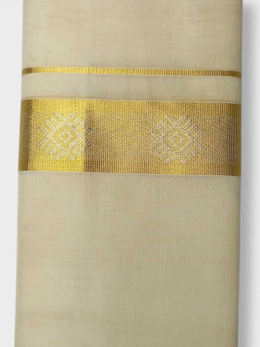 Premium Wedding Handloom Balaramapuram Unaakupaavu Kasavu Mundu for Men